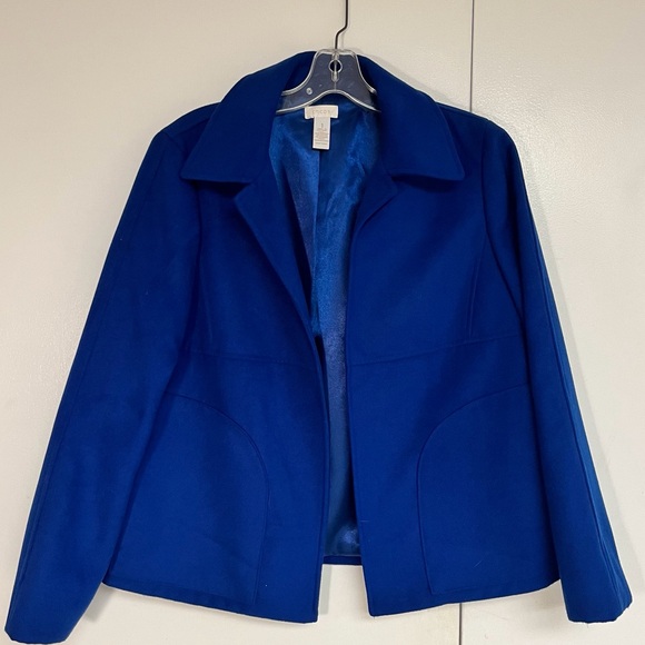 Beautiful Chico’s Bright Blue Jacket/Blazer, Size 1 - Picture 2 of 6